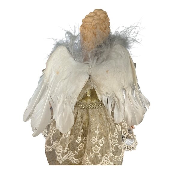 Vintage Gold Angel Figure “Bonnie” – Dillard’s 1998 – All Porcelain Arms & - Picture 5 of 8